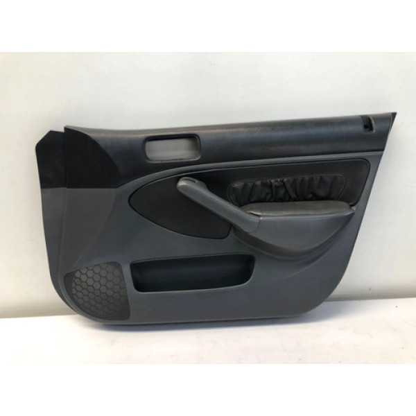 Forro Porta Dianteiro Direito Civic 2001 2006 Couro Costura Preto