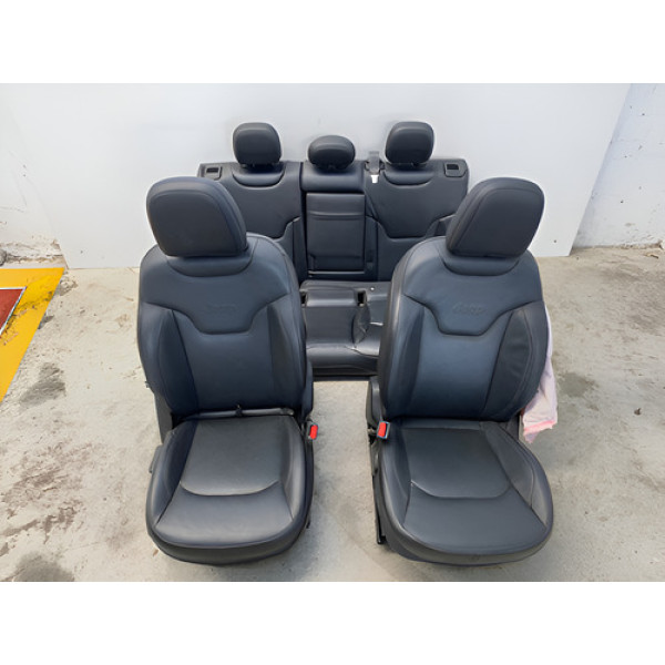 Jogo Banco Jeep Compass 2017 2019 Couro Eletrico Detalhe Preto