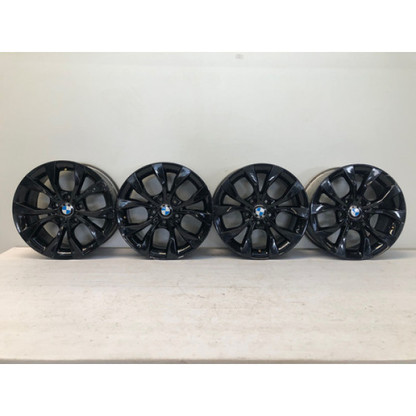 Jogo Roda Liga Aro 17 5x120mm Bmw X1 E84 2010 2015 Detalhe Preto