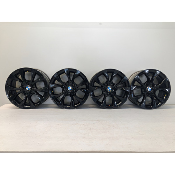 Jogo Roda Liga Aro 17 5x120mm Bmw X1 E84 2010 2015 Detalhe Preto
