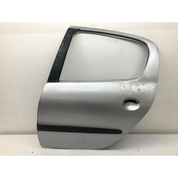 Porta Traseira Esquerda Peugeot 206 2001 2009 4p Detalhe Traseira Esquerda Prateado