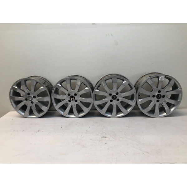 Jogo Roda Liga Aro 17 4x100 Honda Civic 2001 2006 Detalhe Prateado