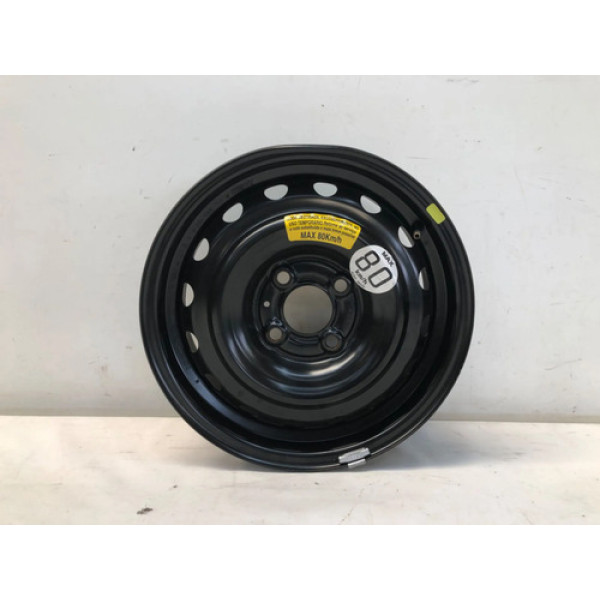 Roda Ferro Estepe Aro 14 4x100 Nissan Versa  2015 2019 Detal Preto
