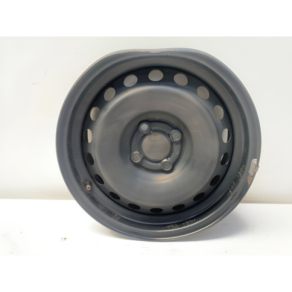 Roda Ferro Aro 15 4x100 Renault Logan 2019 2024 Detalhe Preto