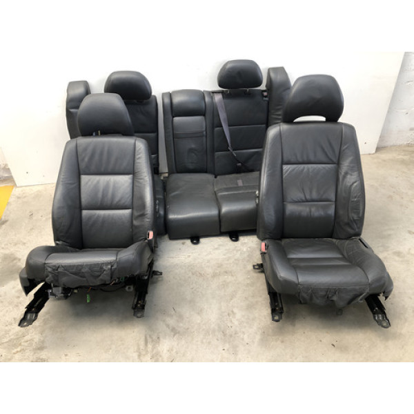 Jogo Banco Elétrico Couro Volvo V40 Sw T4 2000 2004 Detalhe Preto